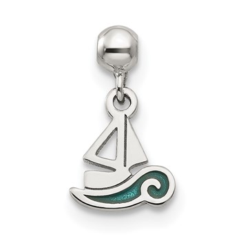 Mio Memento Sterling Silver Enamel Dangle Boat Charm