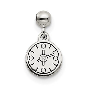 Mio Memento Sterling Silver Enamel CZ Dangle Compass Charm