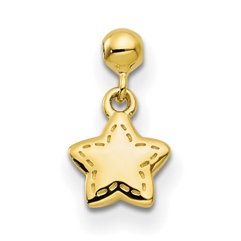 Mio Memento Sterling Silver Gold-tone Dangle Star Charm