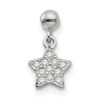 Mio Memento Sterling Silver CZ Dangle Star Charm