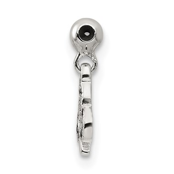 Mio Memento Sterling Silver Black CZ Dangle Club Charm — alternate view