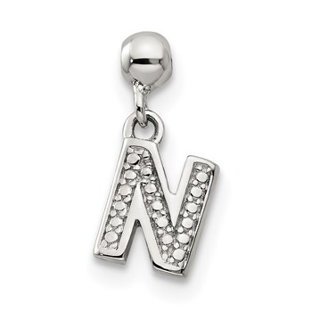 Mio Memento Sterling Silver Letter N Dangle Initial Charm