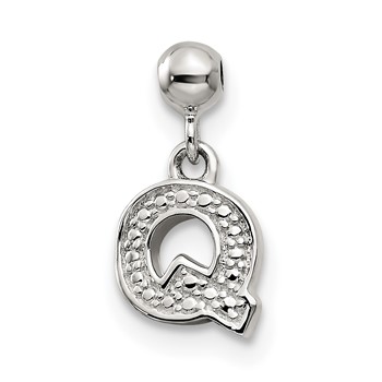 Mio Memento Sterling Silver Letter Q Dangle Initial Charm