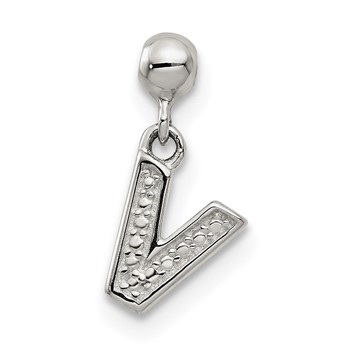 Mio Memento Sterling Silver Letter V Dangle Initial Charm