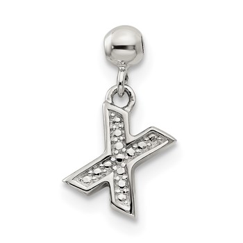 Mio Memento Sterling Silver Letter X Dangle Initial Charm