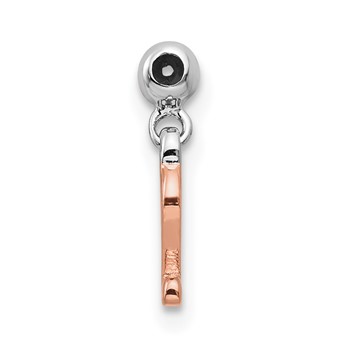 Mio Memento Sterling Silver Rhodium-plated Rose-tone Dangle Number 2 Charm — alternate view