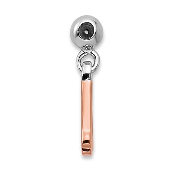 Mio Memento Sterling Silver Rhodium-plated Rose-tone Dangle Number 4 Charm — alternate view