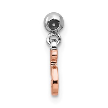 Mio Memento Sterling Silver Rhodium-plated Rose-tone Dangle Number 5 Charm — alternate view
