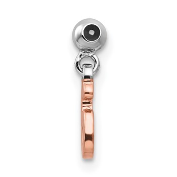 Mio Memento Sterling Silver Rhodium-plated Rose-tone Dangle Number 6 Charm — alternate view