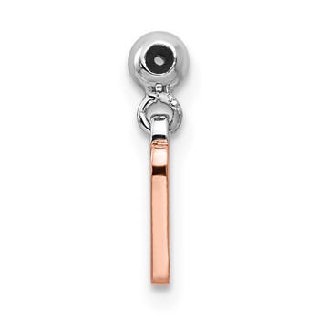 Mio Memento Sterling Silver Rhodium-plated Rose-tone Dangle Number 7 Charm — alternate view