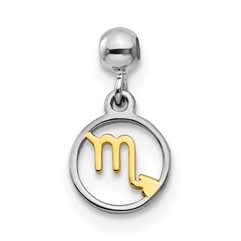 Mio Memento Sterling Silver Rhodium-plated Gold-tone Dangle Scorpio Charm