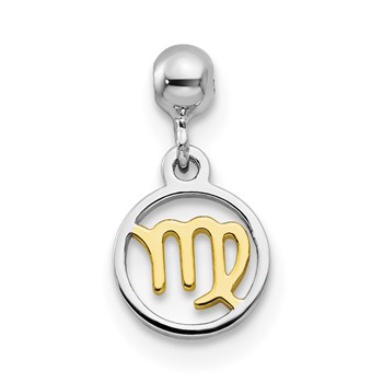 Mio Memento Sterling Silver Rhodium-plated Gold-tone Dangle Virgo Charm