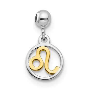 Mio Memento Sterling Silver Rhodium-plated Gold-tone Dangle Leo Charm