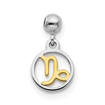 Mio Memento Sterling Silver Rhodium-plated Gold-tone Capricorn Charm