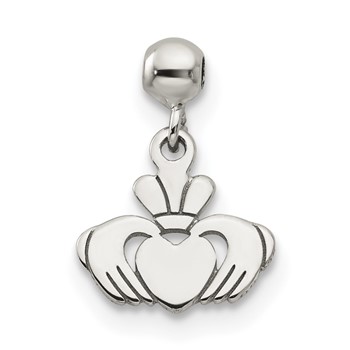 Mio Memento Sterling Silver Dangle Claddagh Charm
