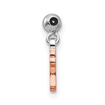 Mio Memento Sterling Silver Rhodium-plated Rose-tone Enamel Dangle Flamingo Charm — alternate view