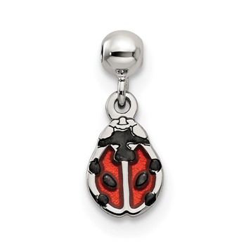 Mio Memento Sterling Silver Enamel Dangle Ladybug Charm