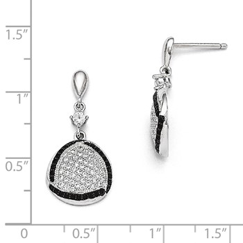 Sterling Silver & CZ True Fire Triangle Dangle Post Earrings — alternate view