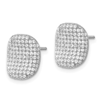 Brilliant Embers Sterling Silver & CZ Polished Post Earrings — alternate view