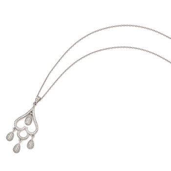 Sterling Silver & CZ Brilliant Embers Heart w/Teardrop Necklace — alternate view