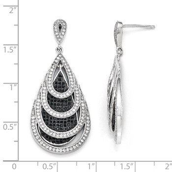 SS RH CZ True Fire Teardrop Dangle Post Earrings — alternate view