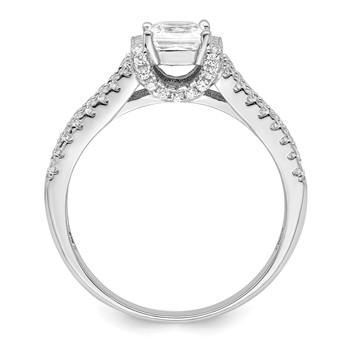 Brilliant Embers Sterling Silver Rhodium-plated 61 Stone Micro Pavé CZ Ring — alternate view