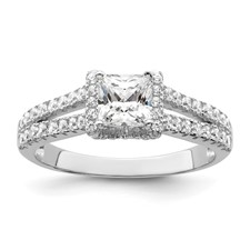 Image of Brilliant Embers Sterling Silver Rhodium-plated 61 Stone Micro Pavé CZ Ring