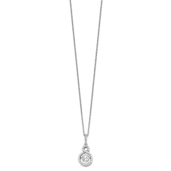 Brilliant Embers Sterling Silver Rhodium-plated 34 Stone with Moving Center Vibrant CZ and Micro Pavé CZ Infinity Necklace with 2 Inch Extender — alternate view