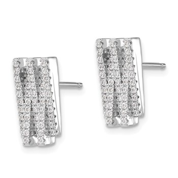 Brilliant Embers Sterling Silver Polished CZ Post Earrings — alternate view
