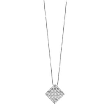 Brilliant Embers Sterling Silver Rhodium-plated 85 Stone 18 inch Micro Pavé CZ Necklace with 2 Inch Extender — alternate view