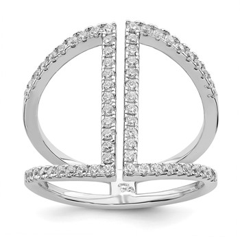 Brilliant Embers Sterling Silver Rhodium-plated 62 Stone Micro Pavé CZ Ring