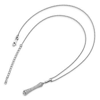 Sterling Silver Rhodium-Plated CZ Brilliant Embers Fancy Necklace — alternate view