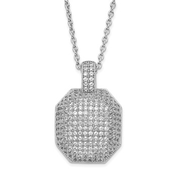 Sterling Silver & CZ Brilliant Embers Polished Fancy Necklace