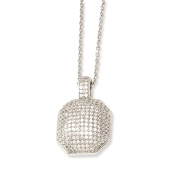 Sterling Silver & CZ Brilliant Embers Polished Fancy Necklace — alternate view