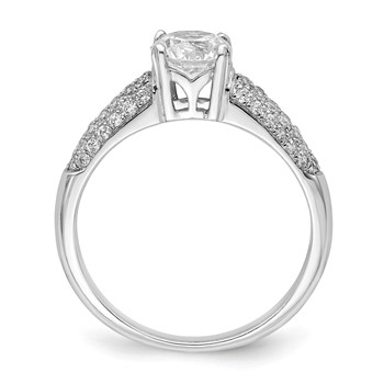 Brilliant Embers Sterling Silver Rhodium-plated 53 Stone Micro Pavé CZ Ring — alternate view