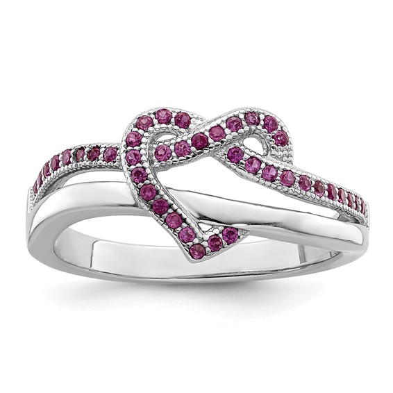Sterling Silver CZ Brilliant Embers Double Hearts Two-Stone Ring Sterling Silver CZ Brilliant Embers Double Hearts Two-Stone Ring