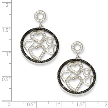 Sterling Silver & CZ Brilliant Embers Heart Post Earrings — alternate view