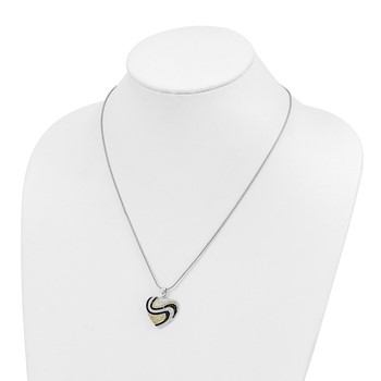 Sterling Silver & CZ Brilliant Embers Heart Necklace — alternate view