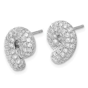 Brilliant Embers Sterling Silver CZ Swirl Post Earrings — alternate view