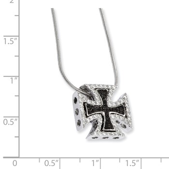 Sterling Silver & CZ Crosses Necklace — alternate view