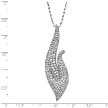 Sterling Silver & CZ Brilliant Embers Flame Necklace — alternate view