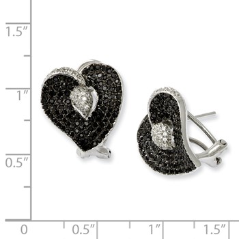 Sterling Silver & CZ Brilliant Embers Heart Post Earrings — alternate view