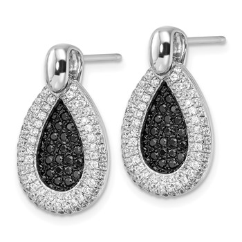 Sterling Silver & CZ True Fire Teardrop Post Earrings — alternate view