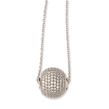 Sterling Silver & CZ Bead Brilliant Embers w/ 2in ext Necklace — alternate view