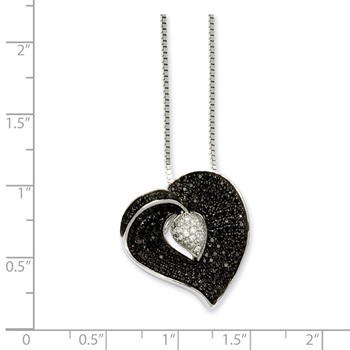 Sterling Silver & CZ Brilliant Embers Heart Necklace — alternate view