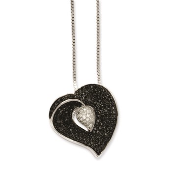 Sterling Silver & CZ Brilliant Embers Heart Necklace