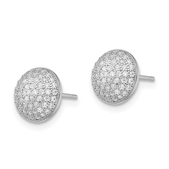 Brilliant Embers Sterling Silver Rhodium-plated 118 Stone Micro Pavé CZ Post Earrings — alternate view