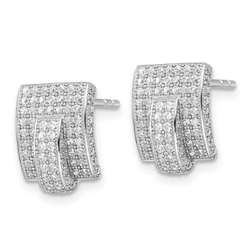 Sterling Silver & CZ Brilliant Embers Post Earrings — alternate view