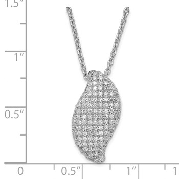 Sterling Silver & CZ Brilliant Embers w/ 2in ext Necklace — alternate view