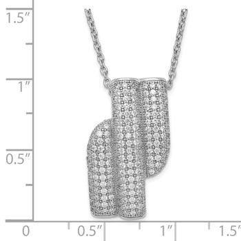 Sterling Silver & CZ Brilliant Embers w/ 2in ext Necklace — alternate view